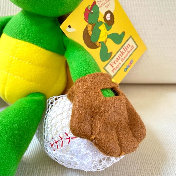 VINTAGE EDEN FRANKLIN THE TURTLE PLAYS BASEBALL PLUSH STUFFED TOY 8.5” NWT - Picture 7 of 16